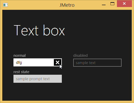 Metro style Text Box control for java (JMetro) – Pixel Duke