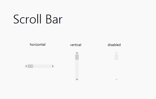 Scroll Bar control JMetro light theme, Java (JavaFX) UI theme, inspired by Fluent Design System (previously named &apos;Metro&apos;).