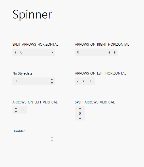 Spinner JMetro light theme. Java, JavaFX theme, inspired by Fluent Design System (previously named 'Metro')
