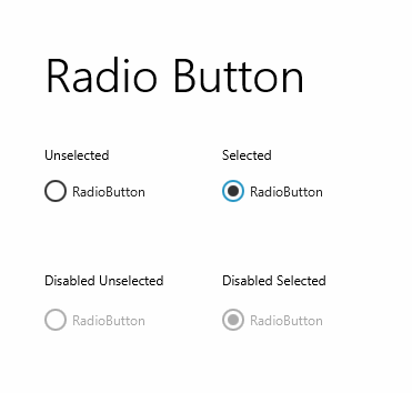 Radio Button JMetro light theme. Java, JavaFX theme, inspired by Fluent Design System (previously named 'Metro').