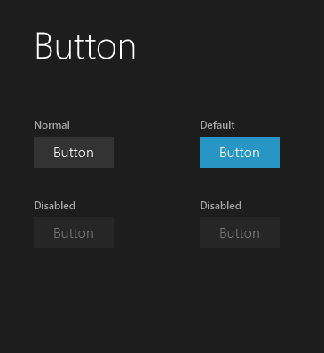 Button JMetro dark theme, Java, JavaFX theme, inspired by Fluent Design System (previously named 'Metro').