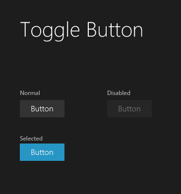 Toggle Button JMetro dark theme, Java, JavaFX theme, inspired by Fluent Design System (previously named 'Metro')