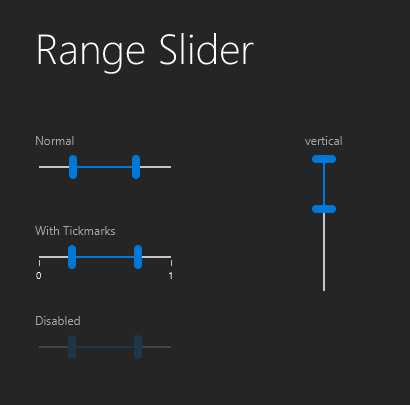 RangeSlider JMetro Dark style